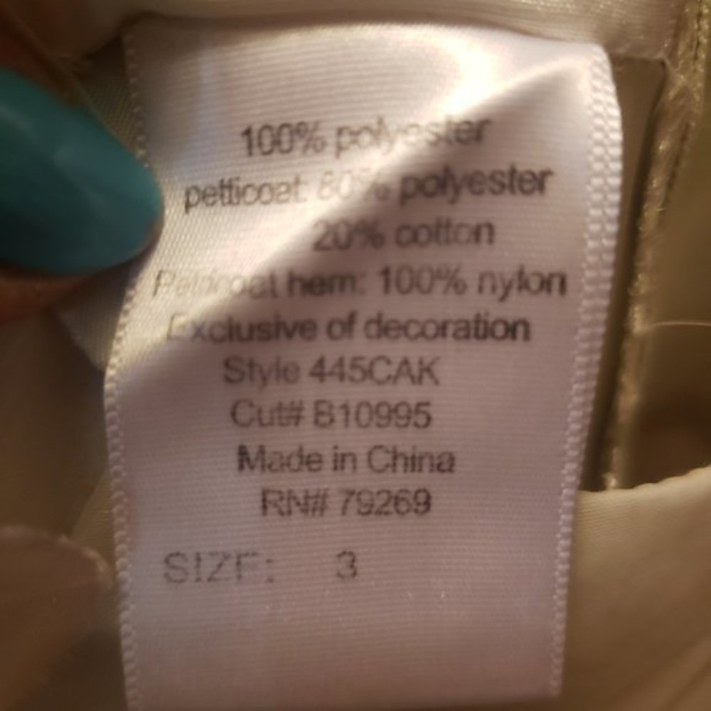Sea Foam Green sleeveless 3-tiered dress with Flowers Size 3T - Picture 4 of 4